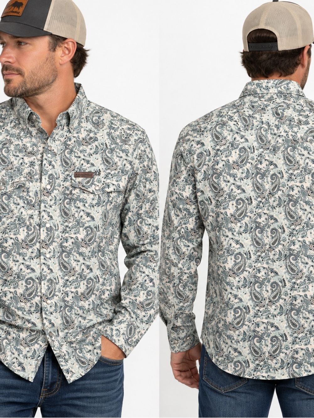 NWT Panhandle Performance Paisley Pearl Snap Western Shirt Men’s M